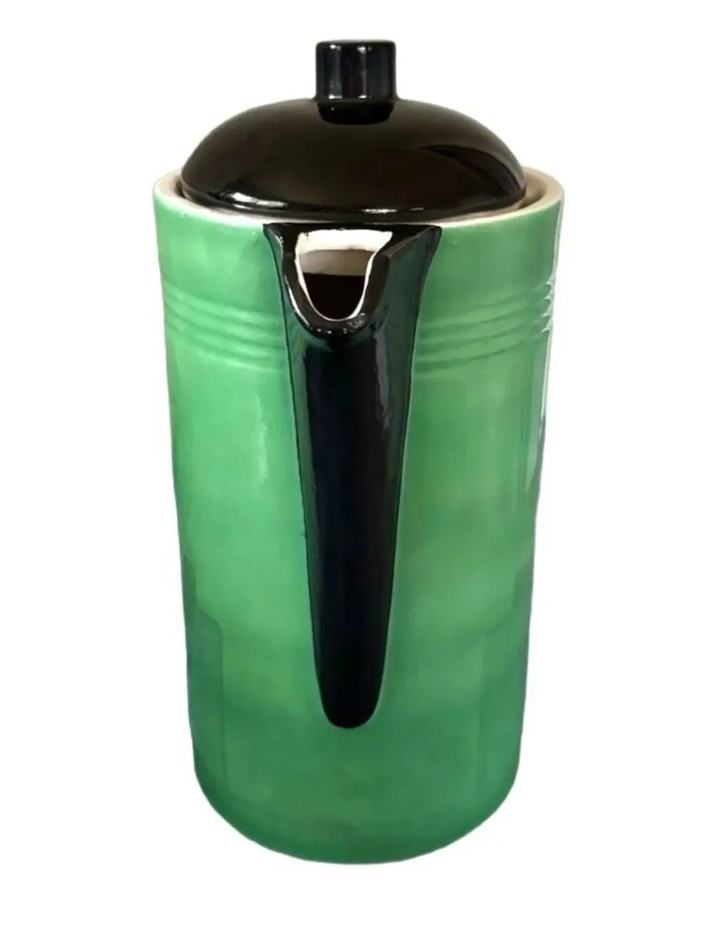 Vintage Art Deco Czech Jade Green Coffee Pot Czechoslovakia Ceramic
